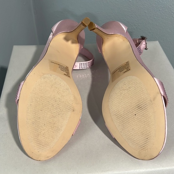 Betsey Johnson Broadway Pink Rhinestone Sandal Heels - Picture 11 of 14